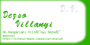 dezso villanyi business card